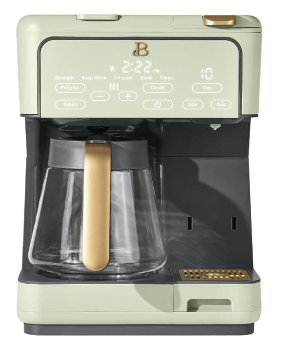Beauti Multi Brew 12 Cup Programmable Drip & Single Serve Coffee Maker, Versatile Brewing (6oz, 8oz, 10oz, 12oz, 14oz), Pods or Ground, Over Ice option, Keep Warm mode (Sage Green)