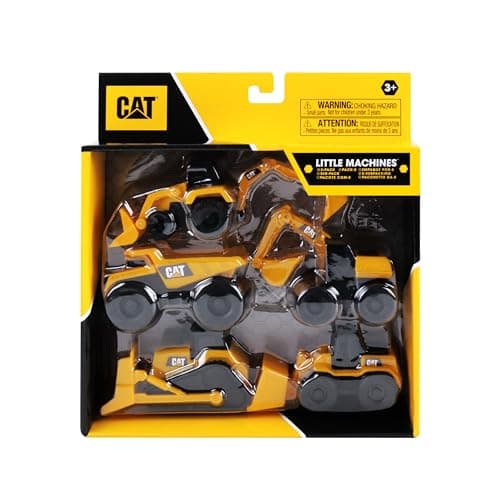 CAT Construction Toys, Little Machines 5-Pack - Mini Push-Powered 3” Yellow Construction Vehicle Toys with Articulated Parts, for Kids and Toddlers Ages 3+ — view 3