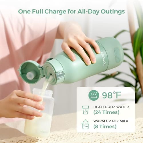 Momcozy Portable Milk Warmer for Travel – Dual Heating for Breast Milk & Water, Fast Heating, Long Battery Life, 17 oz Large Capacity for All-Day Feeding Convenience — view 5