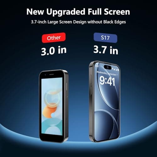 BLKE AIR Mini Phone 4G Unlocked 3+32GB Mini Smartphone with 3.7'' HD Touch Screen 2000mAh Battery Compact Backup World's Smallest Phone for Kids & Students GPS Dual SIM Face ID Blue