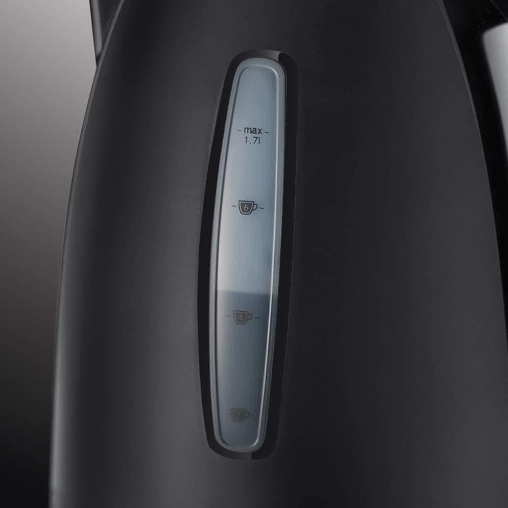 Russell Hobbs Textures Electric 1.7L Cordless Kettle (Fast Boil 3KW, Black Premium Plastic, matt & high Gloss Finish, Removable Washable Anti-Scale Filter, Push to Open lid, Perfect Pour spout) 21271 — view 5