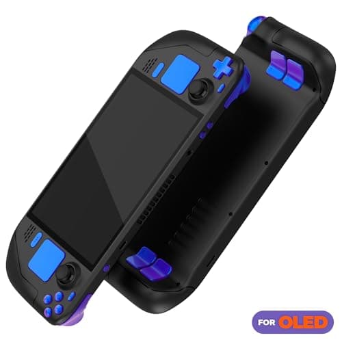 eXtremeRate Replacement Full Set Buttons for Steam Deck OLED Handheld Console, Chameleon Purple Blue DIY Custom ABXY D-pad Trackpad Bumpers Triggers Buttons with Tools for Steam Deck OLED Console — view 2