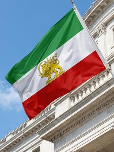Iran Flag with Lion and Sun 3 X 5 Ft, Iranian Flag Persian Flag for Garden and Outdoor Decoration, Polyester (A)