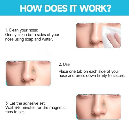 120 Pack Refill Tabs for Magnetic Nose Strip, Breathing Nasal Strips Snoring Aids for Men for Men & Women Improve Sleep Quality, Refill Anti Snoring Device Compatible with Magnetic Nasal Strips — view 2