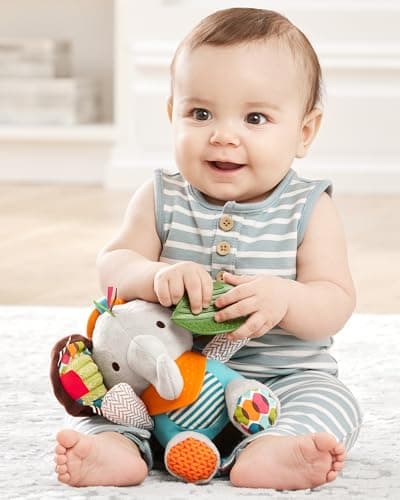Skip Hop Bandana Buddies Baby Activity and Teething Toy with Multi-Sensory Rattle and Textures, Elephant — view 2