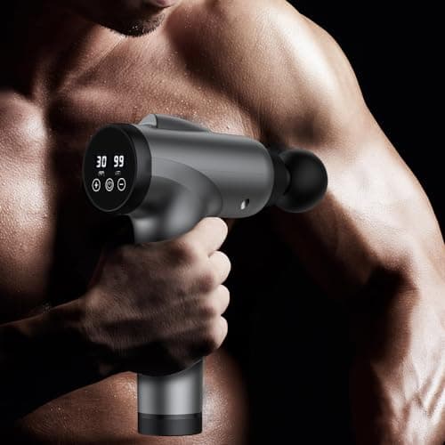 OLsky Massage Gun Deep Tissue 30 Speeds 9 Attachments Handheld (Grey) — view 6
