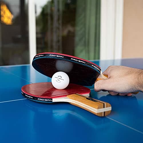 PRO-SPIN Ping Pong Paddles - High-Performance Set with Premium Table Tennis Rackets, 3-Star Ping Pong Balls, Compact Storage Case | Professional Quality Ping Pong Paddle Set (Red, 2-Player Set) — view 3