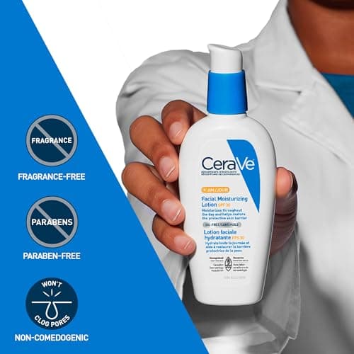 CeraVe Facial Moisturizer with SPF 30. Face Sunscreen Lotion with Hyaluronic Acid, Niacinamide & Ceramides for Women & Men. Oil-free, normal to dry skin. Verified Extended Use Date, Travel Size 89ML — view 5