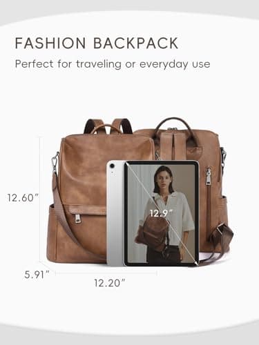 CLUCI Backpack for Women Fashion Vegan Leather Designer Bookbag Ladies Convertible Travel Backpack purse for Women — view 2