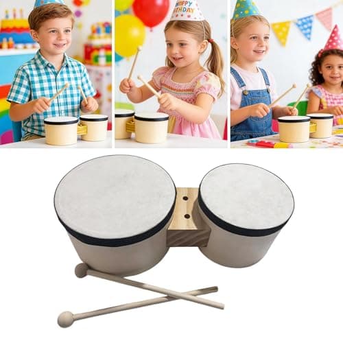 Kids Bongo Drums | Educational Percussion Instrument - Music Learning Toy Drum - for Preschoolers Girls Beginners 2-4 Years Old Party Living Room Bedroom Classroom — view 3