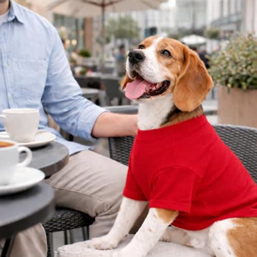 Lovelonglong Pet Clothing Dog Costumes Basic Blank T-Shirt Tee Shirts for Small Dogs Red S — view 6