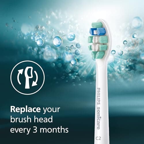 Philips Sonicare C2 Plaque Control - Genuine Replacement Electric Toothbrush Heads, White, 2 Pack, HX9022/77 — view 5