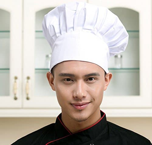 Hyzrz Chef Hat Adult Adjustable Elastic Baker Kitchen Cooking Chef Cap (White) — view 4