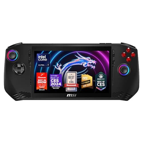 MSI Claw PC Gaming Handheld: Intel Ultra 7-155H, 7" FHD 120Hz Display, 16GB LPDDR5, 512GB NVMe SSD, MicroSD Card Reader, Thunderbolt 4, Win 11 Home: Black A1M-051US (Renewed)