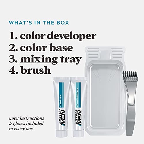 Just For Men Mustache & Beard multiple uses Beard Coloring for Gray Hair with Brush, With Keratin Biotin Aloe and Coconut Oil for Healthy Facial Hair Medium Brown, M-35, Pack of 1 — view 2