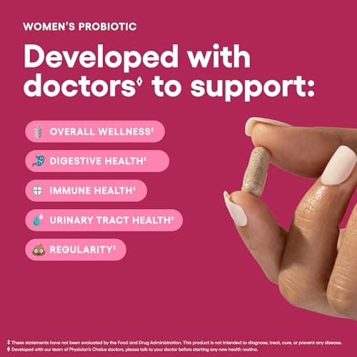 Physician's CHOICE Probiotics for Women - PH Balance, Digestive, UT, & Feminine Health - 50 Billion CFU - 6 Unique Strains for Her - Organic Prebiotics, Cranberry Extract+ - Women Probiotic - 30 CT — view 2