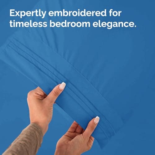 Queen Pillow Cases Set of 2 - Ultra Soft Hotel Quality Pillowcase Covers - Comfy, Cozy & Wrinkle Free - Shrink, Stain & Fade Resistant - Machine Washable Pillow Protectors - 2 Piece Set - Royal Blue — view 5
