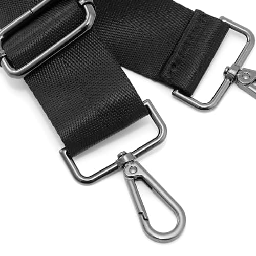 ZOOEASS Shoulder Strap Nickel Buckles 1.5" Wide Handbag Crossbody Strap Adjustable Replacement Purse Strap Solid Style(N-L165W3.8-Color1)