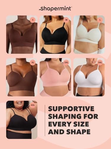 SHAPERMINT Seamless Wireless Bras for Women Full Support - Comfortable Bralette with Lift - No Underwire Soutien Gorge Femme - Plus Size Push Up Bra — view 5