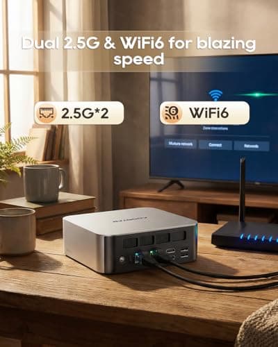 AOOSTAR MACO AMD Ryzen 7 H255 Barebone Mini PC(8C/16T, up to 4.9GHz), Radeon 780M Graphics Mini Computer, Support Four Display, with OCuLink Dual USB4, Support OpenClaw — view 7