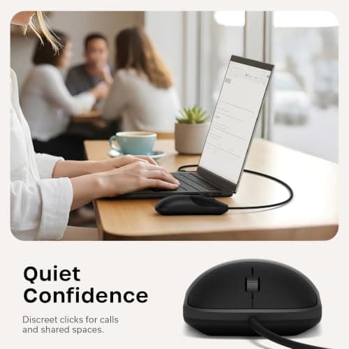 Satechi Slim LX Wired Mouse, Aluminum Design with USB-C Connectivity, Quiet Click Performance, Designed for Mac and PC Setups, Space Black — view 5