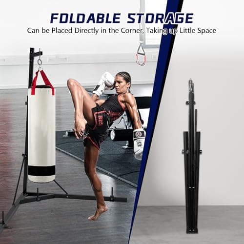Adjustable Punching Bag Stand 150 LBS Capacity Heavy Bag Stand Steel Boxing Stand Free Standing for Home Gym Fitness, Stand Only — view 5