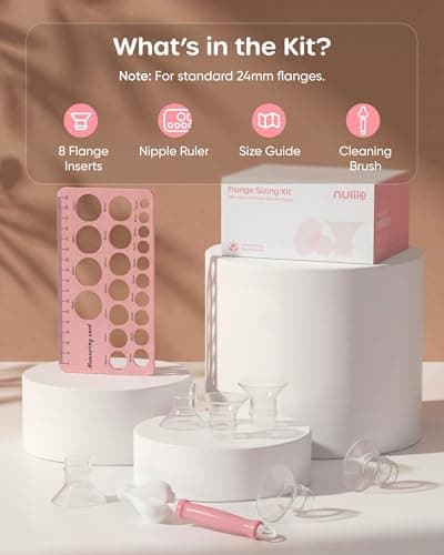 Nuliie 8PCS Silicone Flanges Insert Replacement Kit, Flange Sizing Kit 13mm for 24mm Flange/Shield Breast Pumps, Pumping Essential Kit for Moms
