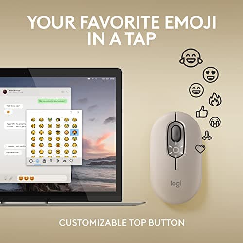 Logitech POP Mouse, Compact and Portable Wireless Bluetooth Mouse with Programmable Buttons and Quiet Clicks, Easy-Switch Between up to 3 Devices, Laptop, Tablet, PC - Mist — view 2