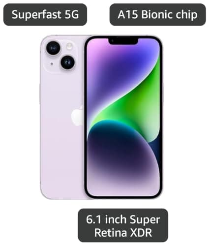 Apple iPhone 14, 128GB, Purple - Unlocked (Renewed) — view 2