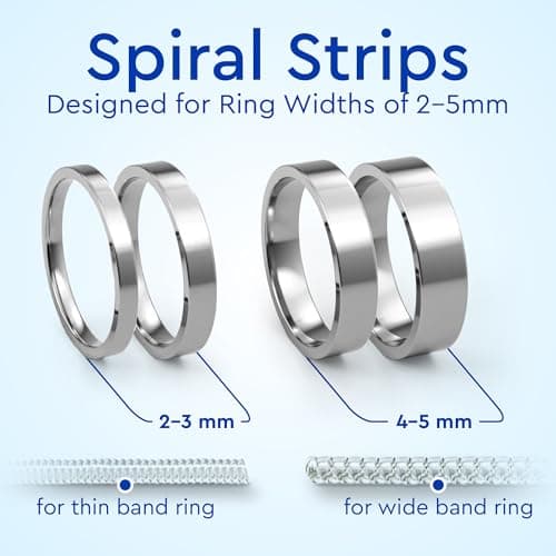 Ring Sizer Adjuster for Loose Rings - 12 Pack, Guards, Spacers & Tighteners, Fits Bands Up to 6mm, Reduces Size by 0.5-1.5, Invisible Design for Women & Men by 5 STARS UNITED — view 2