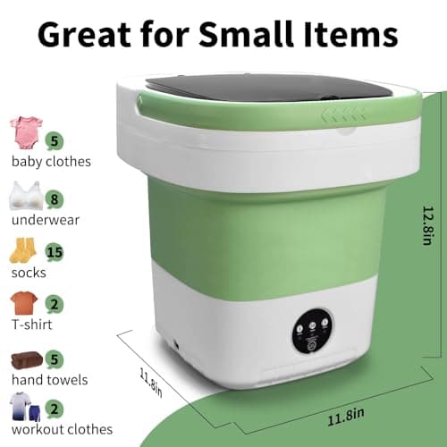 Portable Washing Machine, 20L Foldable Mini Washer and Dryer with 3 Modes Deep Cleaning, Upgraded Collapsible Laundry for Hotel, Apartment, Home and Travel — view 2