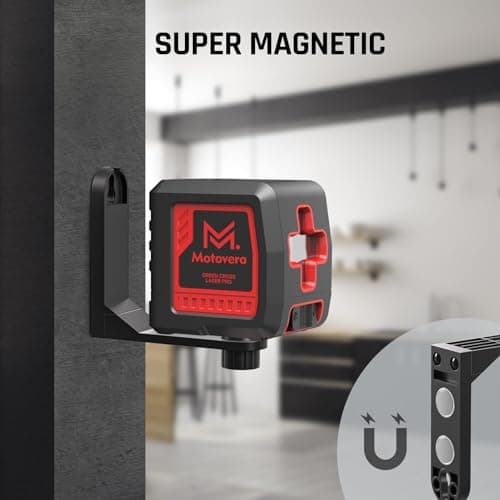 Self-Leveling Laser Level, 100Ft Green Cross Line Rotary Laser Tool - 4 Brightness Modes, Manual & Pulse Mode for Indoor/Outdoor Use, IP54 Waterproof with Carrying Bag — view 2