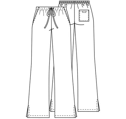 Cherokee Women's Natural Rise Flare Leg Drawstring Scrub Pant, Black, Small-Petite — view 3