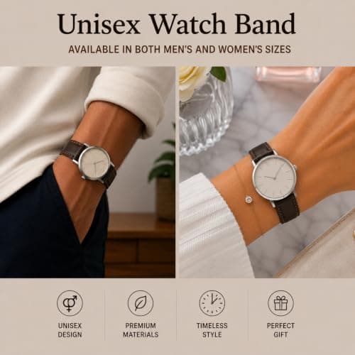 Bandini 20mm Italian Leather Watch Strap Band - Grey/Gray with Stitching - Classic - Slim — view 3