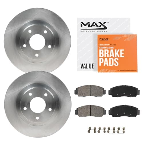 MAX Advanced Brakes - Rear Brake Kit For 2006-2015 Honda Civic, 2013-2015 Acura ILX, Acura CSX| Carbon Ceramic Brake and Rotor Kit| Daily Driving OE Replacement Brake Rotors