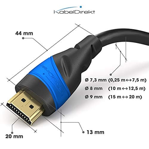 KabelDirekt 4K HDMI Cable – 20ft & Longer HDMI Cables (20ft–75ft) – German-Engineered HDMI Cord – Supports 4K@60Hz, UHD, HDR, ARC, Ethernet – HDMI Cable for Playstation3/4/5, HDTV, PC, Gaming Consoles — view 4