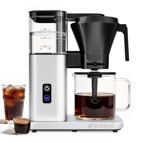 Kismile 8 Cup Drip Coffee Maker, SCA Certified Hot & Cold Brew Coffee Machine, Fast Heating to 197–205℉, 40 Min Keep Warm, Adjustable Flow Control, Easy to Clean