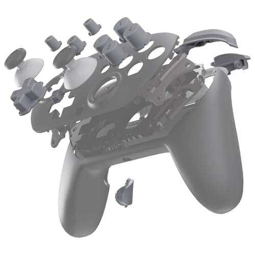 eXtremeRate DIY Replacement Full Set Buttons for Nintendo Switch 2 Pro Controller, Custom ABXY Dpad + - Home Capture Power L R ZR ZL Triggers Sync GL GR Buttons for Switch 2 Pro - New Hope Gray — view 2