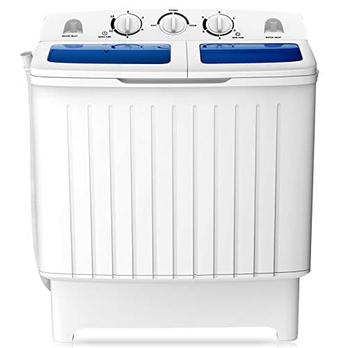 COSTWAY Portable Washing Machine, 12Lbs Washer and 8Lbs Spinner, Blue+White