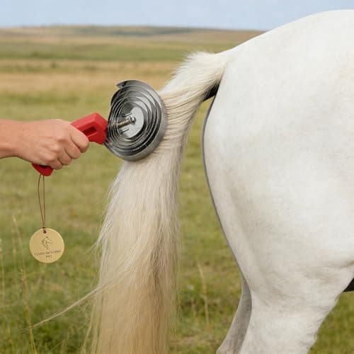 Premium Equigroomer Horse Brush & Curry Comb Set - Reversible Stainless Steel Shedding Tool for Horses, Dogs & Livestock - Ergonomic Deshedding Brush for Grooming & Bathing (1Pc) — view 5