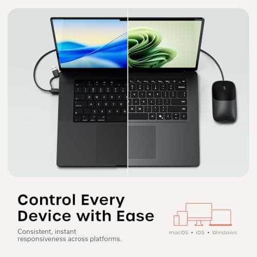 Satechi Slim LX Wired Mouse, Aluminum Design with USB-C Connectivity, Quiet Click Performance, Designed for Mac and PC Setups, Space Black