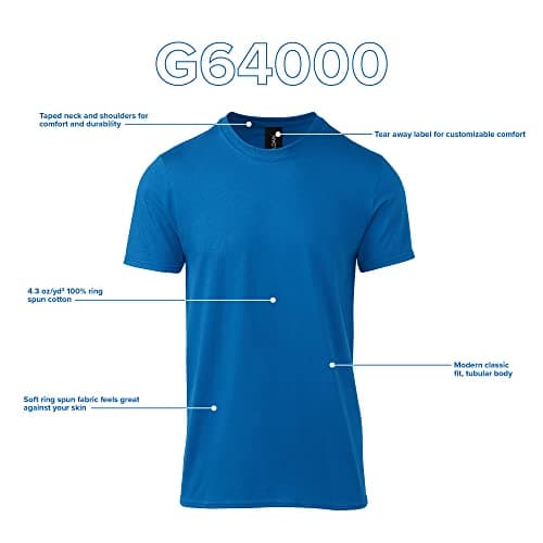Gildan Adult Softstyle Cotton T-Shirt, Style G64000, Multipack, Black (2-Pack), 2X-Large — view 3