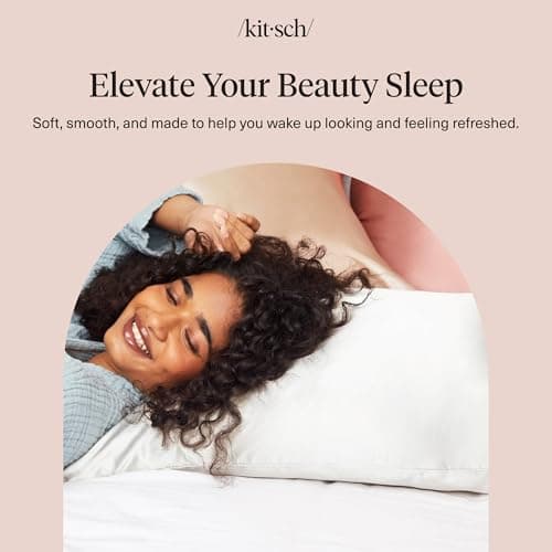Kitsch Satin Pillowcase with Zipper for Hair & Skin - Softer Than Silk Pillow Cases, Smooth Cooling Satin Pillow Case, Wrinkle-Free, Machine Washable - Pillow Cases Standard Size (19x26) - Ivory — view 8
