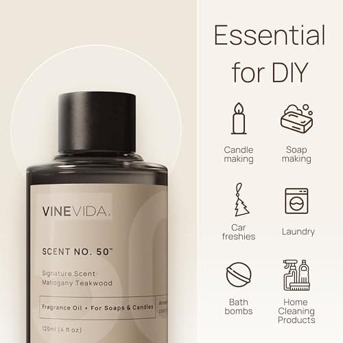 VINEVIDA [4oz] Mahogany Teakwood Fragrance Oil for Candle Making and Soap Making - Premium Candle Scents for Soy Candles — view 3