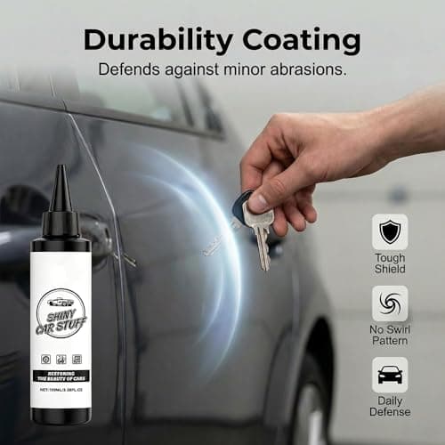 Coating Agent for Car 100ml Portable Car Cleaning and Polishing Shiny Car Stuff - Car Coating Agent，Waterless Wash Treatments Waterproof UV Resistant for Side Panels, Bumpers and Wheel Care (1) — view 4