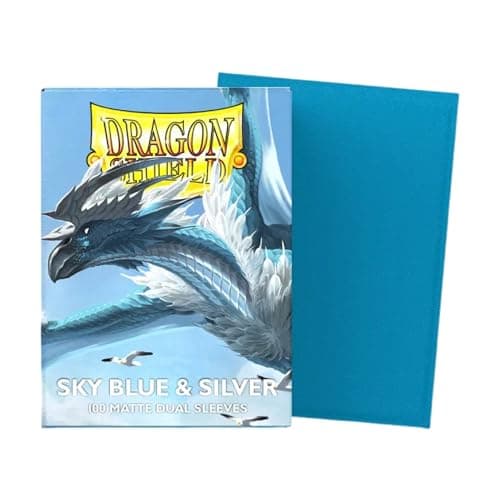 Dragon Shield | Matte Dual Standard Size Card Sleeves | 100ct - Smooth & Tough Premium TCG Sleeves - Compatible with Pokemon, One Piece, and Magic: The Gathering | Sky Blue & Silver — view 3