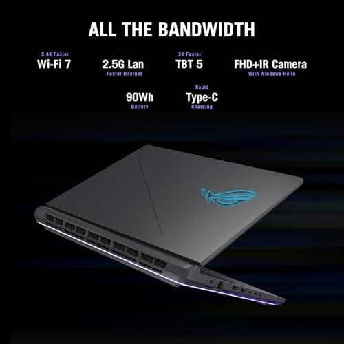 ASUS ROG Strix G16 (2025) Gaming Laptop, 16” ROG Nebula 16:10 2.5K 240Hz/3ms, NVIDIA® GeForce RTX™ 5070 Ti, Intel® Core™ Ultra 9 Processor 275HX, 32GB DDR5, 1TB SSD, Wi-Fi 7, Win11 Home, G615LR-AS96 — view 5