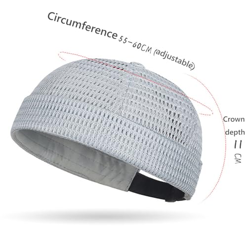 Men’s Breathable Brimless Docker Hat - Lightweight Mesh Skull Cap for Summer Outdoor Wear, Brimless Hats for Men (2PCS-10) — view 2