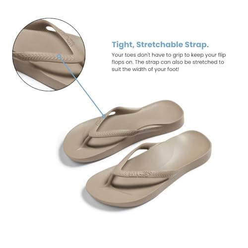 Archies Arch Support Flip Flops Men & Women Plantar Fasciitis Taupe M4/W5 — view 7