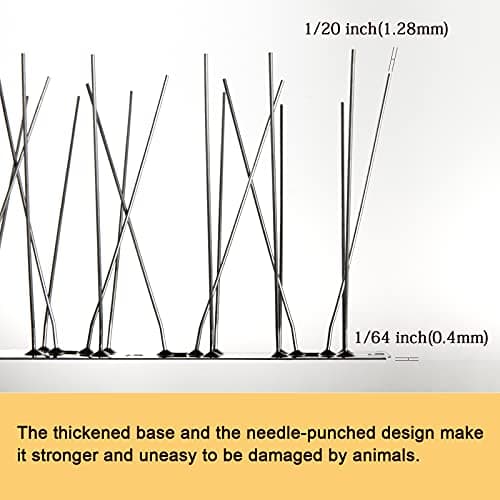 OFFO Bird Spikes with Stainless Steel Base, Durable Bird Repellent Spikes Arrow Pigeon Spikes Fence Kit for Deterring Small Bird, Crows and Woodpeckers, Covers 3.4 Feet(1.04m)